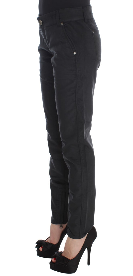 Ermanno Scervino Black Cotton Blend Regular Fit Pants