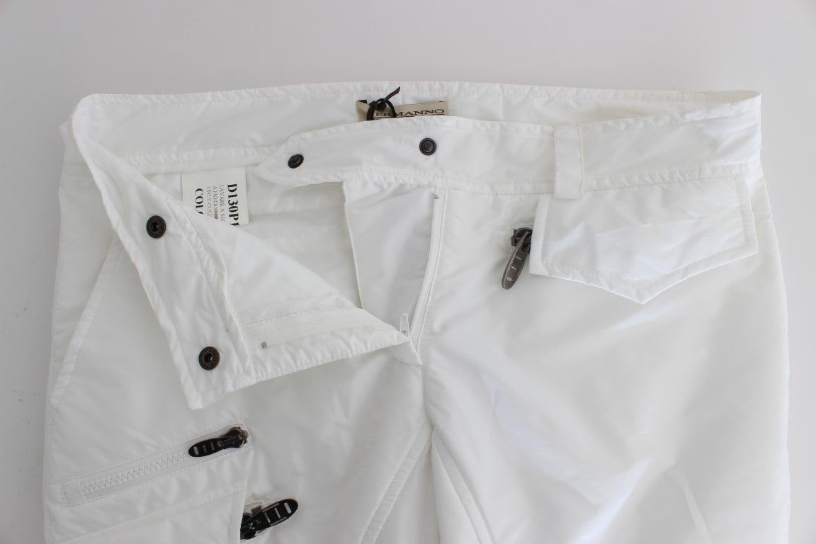 Ermanno Scervino White Nylon Padded Slim Fit Cargo Pants