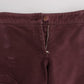 Ermanno Scervino Bordeaux Cotton Cropped Cargo Pants