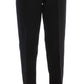 Ermanno Scervino Black Striped Cotton Blend Wide Legs Pants