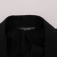 Dolce & Gabbana Black Blue MARTINI Silk Blazer Jacket