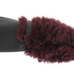 Dolce & Gabbana Black Leather Bordeaux Shearling Gloves