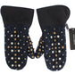 Dolce & Gabbana Gray Wool Shearling Studded Blue Leopard Gloves