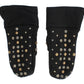 Dolce & Gabbana Gray Wool Shearling Studded Gloves