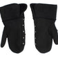 Dolce & Gabbana Gray Wool Shearling Studded Gloves