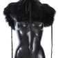 Dolce & Gabbana Black Fox Fur Shoulder Wrap Cover Collar Scarf