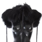 Dolce & Gabbana Black Fox Fur Shoulder Wrap Cover Collar Scarf