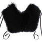 Dolce & Gabbana Black Fox Fur Shoulder Wrap Cover Collar Scarf