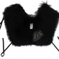 Dolce & Gabbana Black Fox Fur Shoulder Wrap Cover Collar Scarf