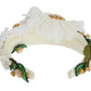 Dolce & Gabbana Yellow White Sunflower Crystal Floral Headband