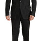 Dolce & Gabbana Black Brocade Formal 2 Piece MARTINI Suit