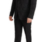 Dolce & Gabbana Black Brocade Formal 2 Piece MARTINI Suit