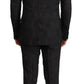 Dolce & Gabbana Black Brocade Formal 2 Piece MARTINI Suit