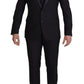 Dolce & Gabbana Black Virgin Wool Formal 3 Piece Suit