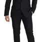 Dolce & Gabbana Black Virgin Wool Formal 3 Piece Suit