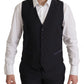 Dolce & Gabbana Black Virgin Wool Formal 3 Piece Suit