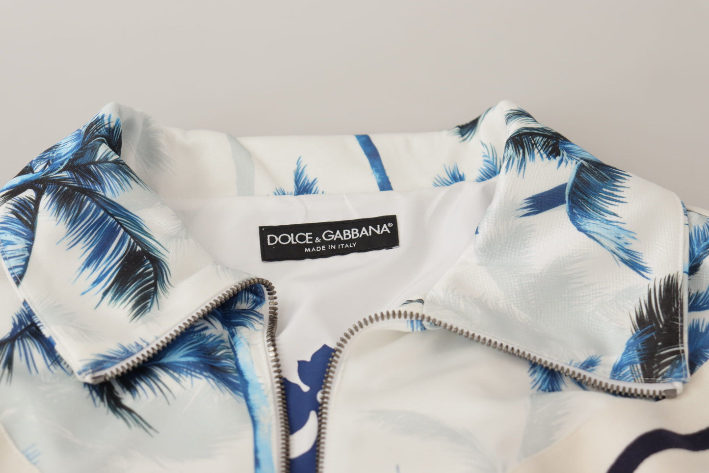 Dolce & Gabbana Multicolor Tree Print Men Full Zip Sweater