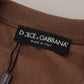 Dolce & Gabbana Brown Wool Men V-neck Pullover Sweater