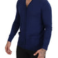 Dolce & Gabbana Blue Wool V-neck Button Down Cardigan Sweater