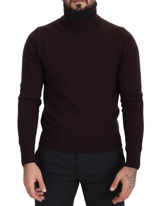 Dolce & Gabbana Brown Wool Turtle Neck Pullover Sweater