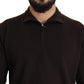 Dolce & Gabbana Brown Cashmere Collared Pullover Sweater