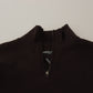 Dolce & Gabbana Brown Cashmere Collared Pullover Sweater