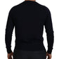 Dolce & Gabbana Blue Wool STAFF Down Cardigan Sweater