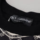 Dolce & Gabbana Black White Bandana Crewneck Pullover Sweater