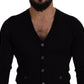 Dolce & Gabbana Black Wool Button Down Cardigan Sweater