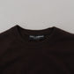 Dolce & Gabbana Brown Cashmere Crew Neck Pullover Sweater