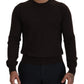 Dolce & Gabbana Brown Cashmere Crew Neck Pullover Sweater