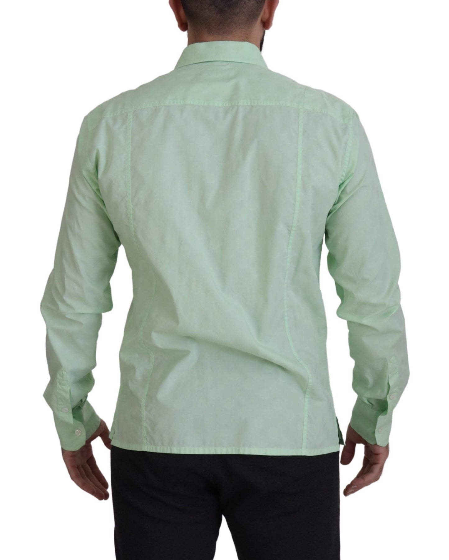 Dolce & Gabbana Mint Green Long Sleeves Button Down Shirt