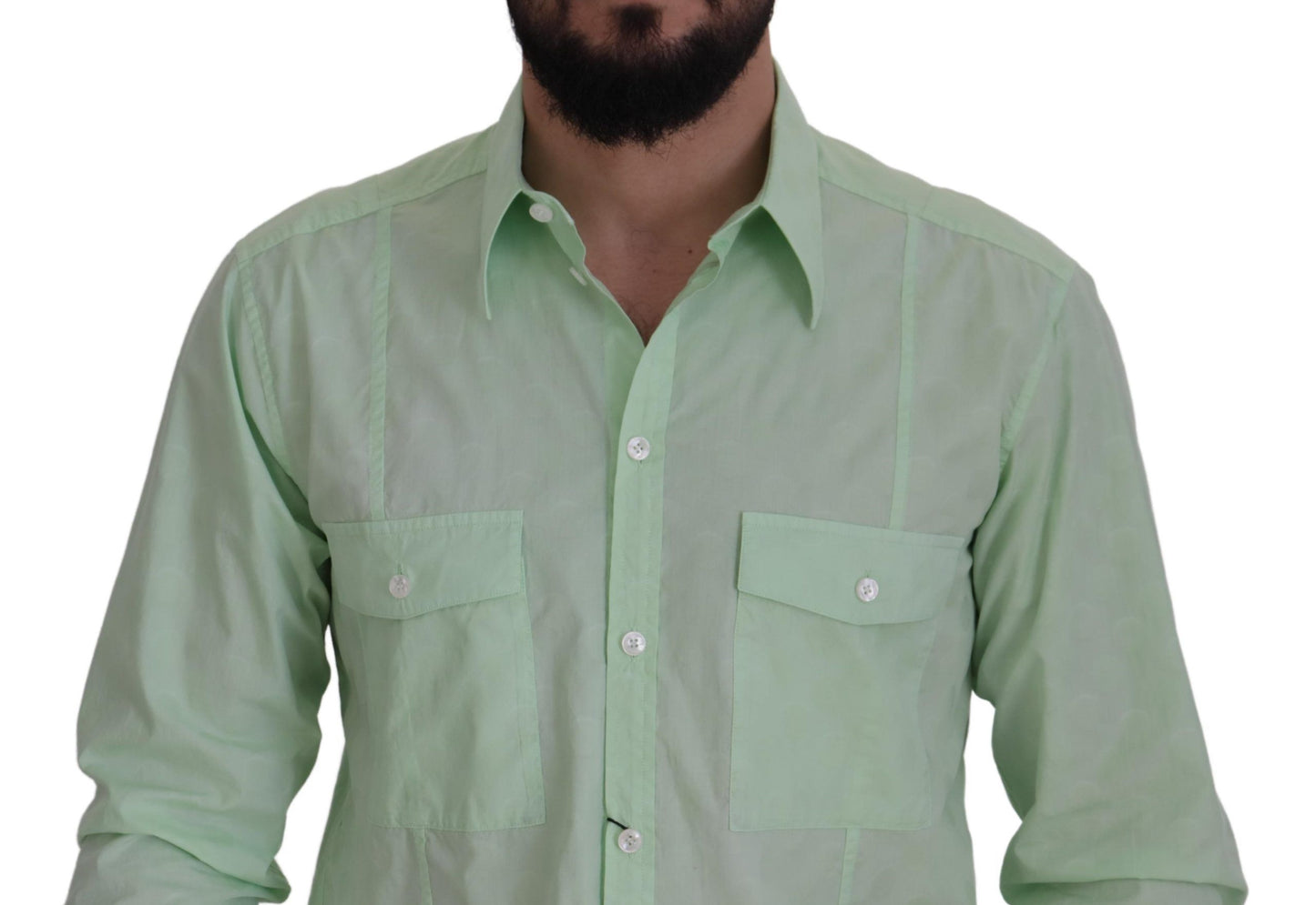 Dolce & Gabbana Mint Green Long Sleeves Button Down Shirt