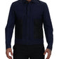 Dsquared² Dark Blue Cotton Collared Long Sleeves Casual Shirt