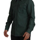 Dolce & Gabbana Dark Green Button Down Long Sleeves Shirt