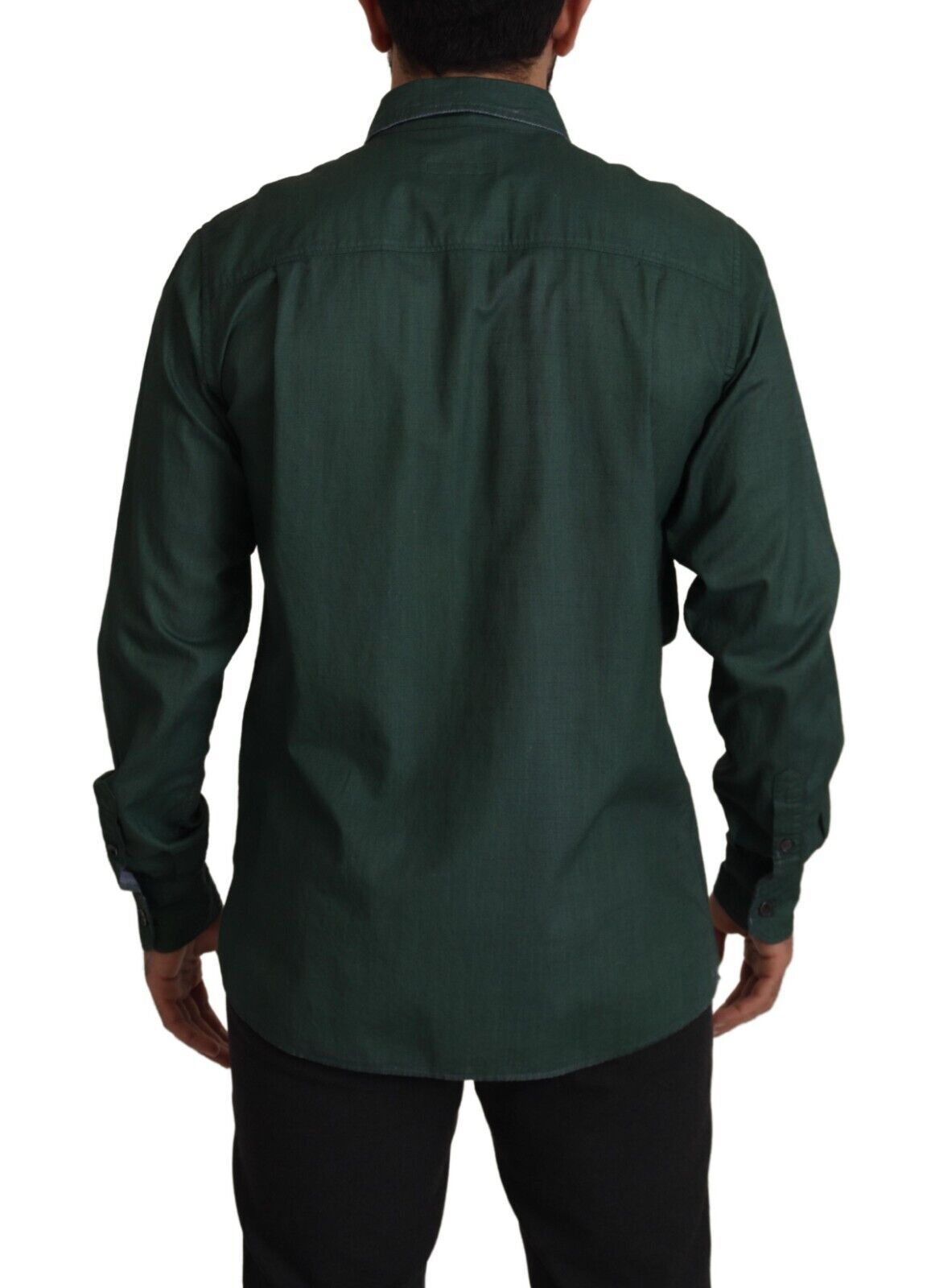 Dolce & Gabbana Dark Green Button Down Long Sleeves Shirt