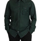 Dolce & Gabbana Dark Green Button Down Long Sleeves Shirt