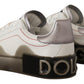 Dolce & Gabbana White Leather Logo Portofino Sneakers Shoes