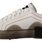 Dolce & Gabbana White Leather Logo Portofino Sneakers Shoes