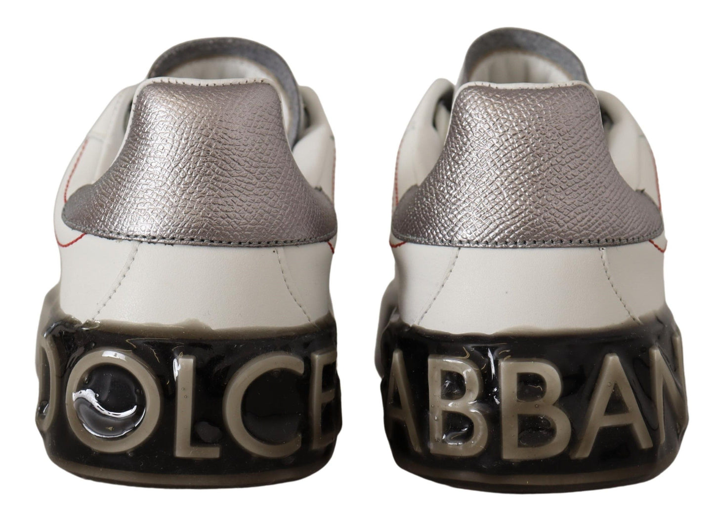 Dolce & Gabbana White Leather Logo Portofino Sneakers Shoes