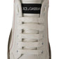 Dolce & Gabbana White Leather Logo Portofino Sneakers Shoes