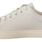 Dolce & Gabbana White Pink Leather Low Top Sneakers Womens Shoes