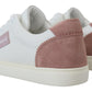 Dolce & Gabbana White Pink Leather Low Top Sneakers Shoes