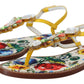 Dolce & Gabbana Multicolor Majolica Crystal Sandals Flip Flop Shoes