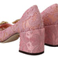 Dolce & Gabbana Pink Taormina Lace Crystal Pumps Pastel Shoes