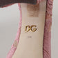 Dolce & Gabbana Pink Taormina Lace Crystal Pumps Pastel Shoes