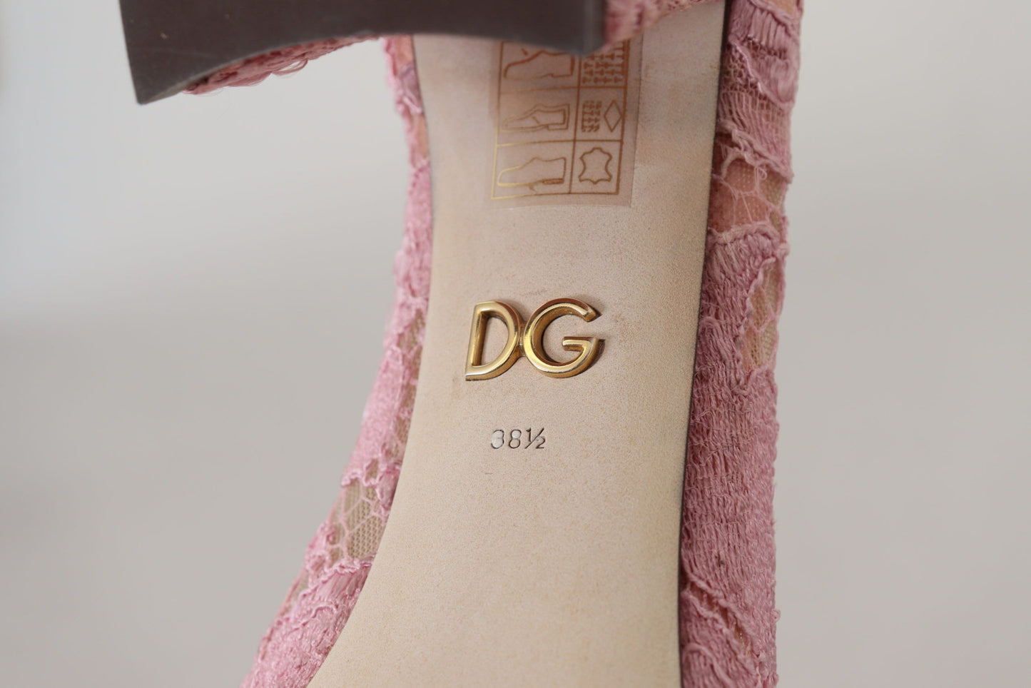 Dolce & Gabbana Pink Taormina Lace Crystal Pumps Pastel Shoes