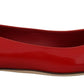 Dolce & Gabbana Red Leather Crystals Loafers Flats Shoes