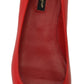 Dolce & Gabbana Red Leather Crystals Loafers Flats Shoes