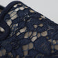 Dolce & Gabbana Blue Floral Lace Slip Ons Loafers Flats Shoes